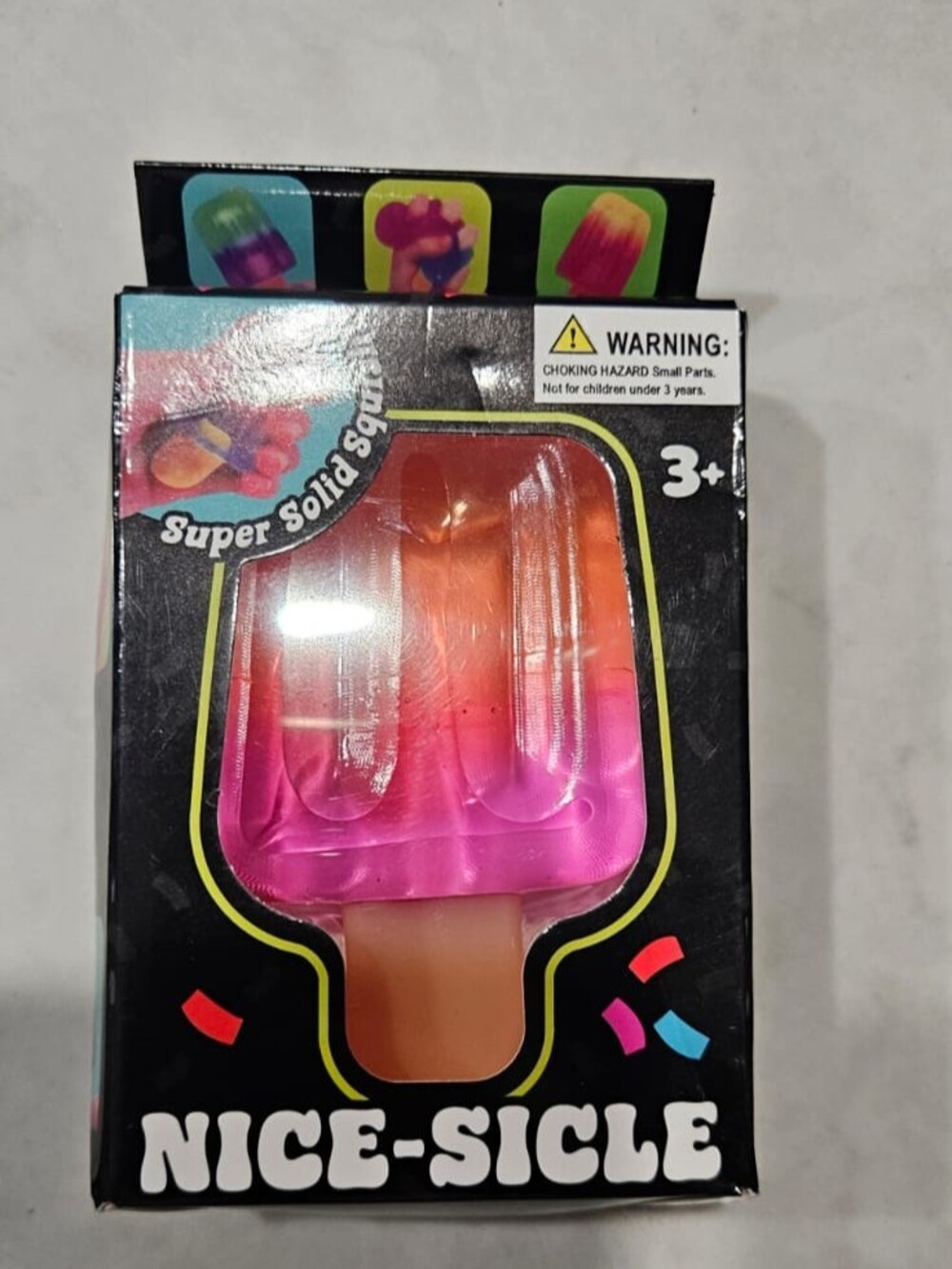 NEW Nice-Sicle Super Solid Squishy Popsicle Fidget Sensory Toy Pink Orange 3+